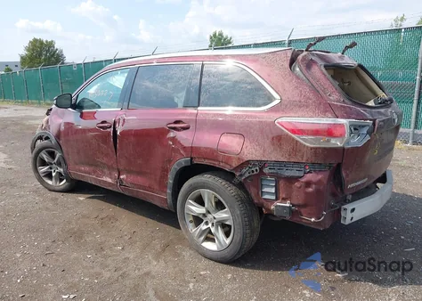 2014 Toyota Highlander Limited V6 z USA, uszkodzony, nr VIN 5TDDKRFHXES067254